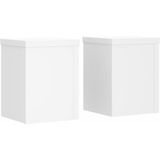 vidaXL Plantenstandaards 2 st 15x15x20 cm bewerkt hout wit