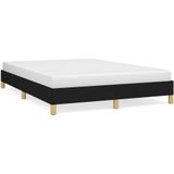 vidaXL Bedframe zonder matras stof zwart 160x200 cm