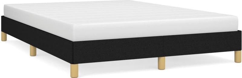 vidaXL Bedframe zonder matras stof zwart 160x200 cm