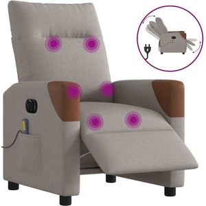 vidaXL Massagestoel elektrisch verstelbaar stof taupe