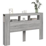 vidaXL Hoofdeinde met LED 160x18,5x103,5 cm bewerkt hout grijs sonoma