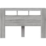 vidaXL Hoofdeinde met LED 160x18,5x103,5 cm bewerkt hout grijs sonoma