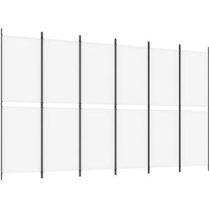 vidaXL Kamerscherm met 6 panelen 300x180 cm stof wit