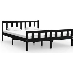 vidaXL-Bedframe-massief-hout-zwart-120x200-cm
