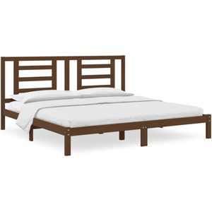 vidaXL-Bedframe-massief-grenenhout-honingbruin-200x200-cm