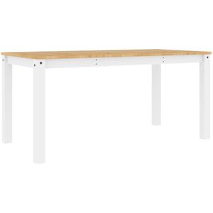 vidaXL Eettafel Panama 160x80x75 cm massief grenenhout wit