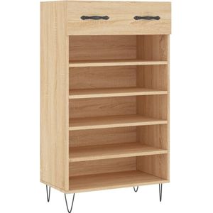 VidaXL Schoenenkast 60x35x105 cm - Bewerkt Hout - Sonoma Eikenkleurig