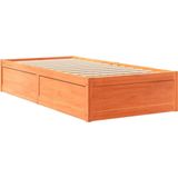 vidaXL - Bed - met - matras - massief - grenenhout - wasbruinx190 - cm