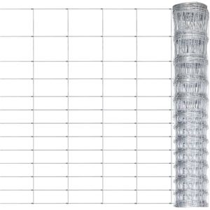 vidaXL Hek 50x1,5 m gegalvaniseerd staal zilverkleurig