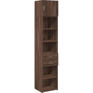 vidaXL Opbergkast smal 45x42,5x225 cm bewerkt hout bruin eikenkleur