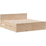 vidaXL - Bedframe - zonder - matras - met - hoofdbord - grenenhout - 180x200 - cm