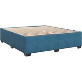 vidaXL Boxspring met matras fluweel blauw 200x200 cm