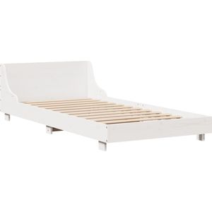 vidaXL Bedframe zonder matras massief grenenhout wit 90x200 cm