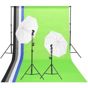vidaXL Studioverlichtingsset met achtergronden en paraplu's