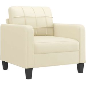 vidaXL Fauteuil 60 cm kunstleer crèmekleurig