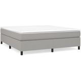 vidaXL Boxspring met matras stof lichtgrijs 180x200 cm