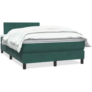 vidaXL - Boxspring - met - matras - fluweel - donkergroenx210 - cm