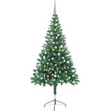 vidaXL Kunstkerstboom met verlichting en kerstballen 380 takken 150 cm