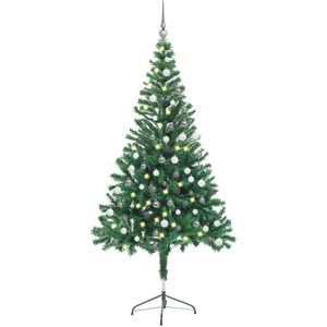 vidaXL Kunstkerstboom met verlichting en kerstballen 380 takken 150 cm