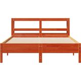 vidaXL Bed met matras massief grenenhout wasbruin 140x190 cm
