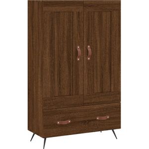 vidaXL Hoge kast 69,5x31x115 cm bewerkt hout bruin eikenkleur