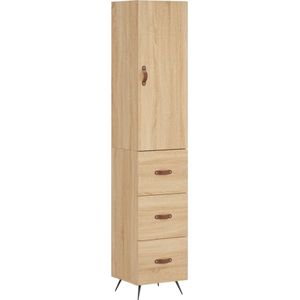 vidaXL Hoge kast 34,5x34x180 cm bewerkt hout sonoma eikenkleurig