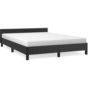 VidaXL Bedframe met Hoofdbord Kunstleer Zwart 140x200 cm