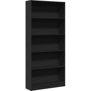 vidaXL Boekenkast 80x24x176 cm bewerkt hout zwart