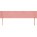 vidaXL Hoofdbord met randen 163x16x78/88 cm fluweel roze