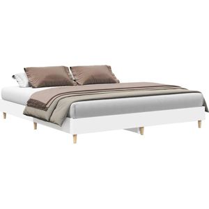 vidaXL Bedframe zonder matras 160x200 cm spaanplaat wit