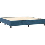vidaXL Boxspring met matras fluweel donkerblauw 90x190 cm