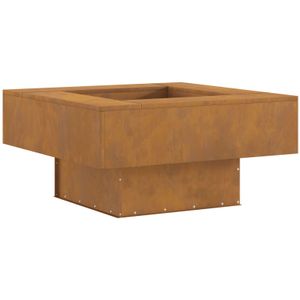 vidaXL Vuurkorf Vierkant 80x80x40 cm Verweerd Staal