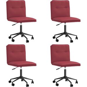 vidaXL Eetkamerstoelen 4 st kunstleer wijnrood