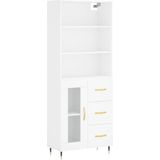 vidaXL Hoge kast 69,5x34x180 cm bewerkt hout wit