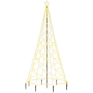 vidaXL Kerstboom met metalen paal en 500 warmwitte LED's 3 m