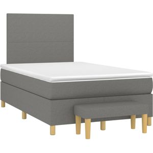 vidaXL Boxspring met matras stof donkergrijs 120x190 cm