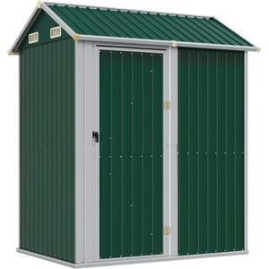 vidaXL-Tuinschuur-192x152,5x237-cm-gegalvaniseerd-staal-groen