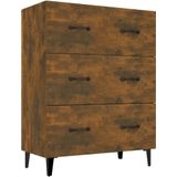 VidaXL Dressoir - Bewerkt Hout - Gerookt Eikenkleurig - 69,5x34x90 cm