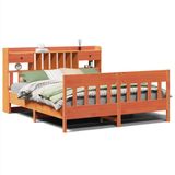 vidaXL Bedframe zonder matras massief grenenhout wasbruin 200x200 cm