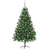 vidaXL Kunstkerstboom met verlichting en kerstballen 210 cm groen