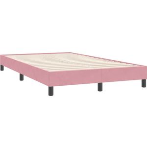 vidaXL Bedframe zonder matras 120x220 cm fluweel roze