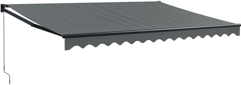 vidaXL Luifel uittrekbaar 4x3 m stof en aluminium antracietkleurig