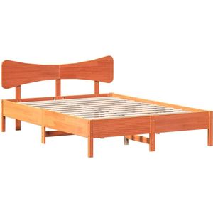 vidaXL Bedframe zonder matras massief grenenhout wasbruin 120x200 cm