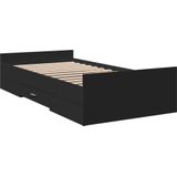 vidaXL Bedframe met lades bewerkt hout zwart 90x200 cm