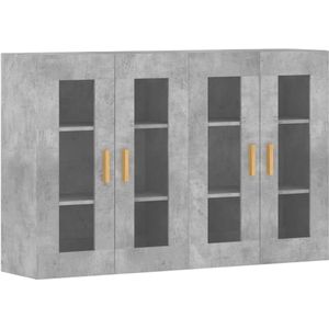vidaXL Hangkasten 2 st bewerkt hout betongrijs