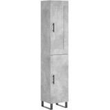 vidaXL Hoge kast 34,5x34x180 cm bewerkt hout betongrijs