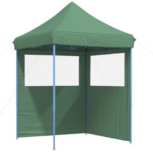 vidaXL Partytent inklapbaar pop-up met 2 zijwanden groen
