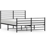 vidaXL Bedframe met hoofd- en voeteneinde metaal zwart 120x200 cm