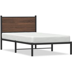 vidaXL Bedframe zonder matras metaal bruin eikenkleurig 100x190 cm