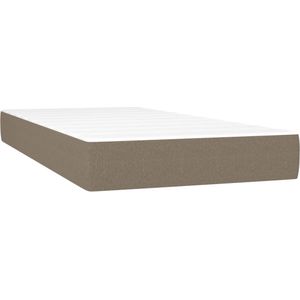 vidaXL Pocketveringmatras 100x200x20 cm stof taupe